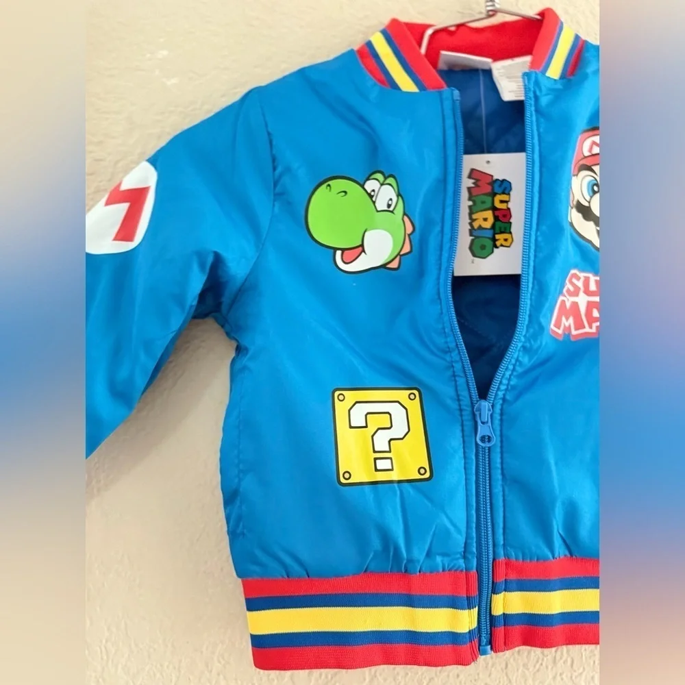 Nintendo Boys Super Mario Varsity Bomber Jacket (Little & Big Boys), Mario